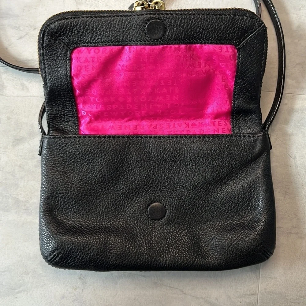Kate spade   Marianna Mansfield Leather Bag Crossbody Black  9”w x 5.5” h x 1” d